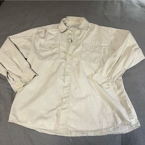 Vintage rugged Levi’s cotton shirt distressed w age Large. Levi Strauss